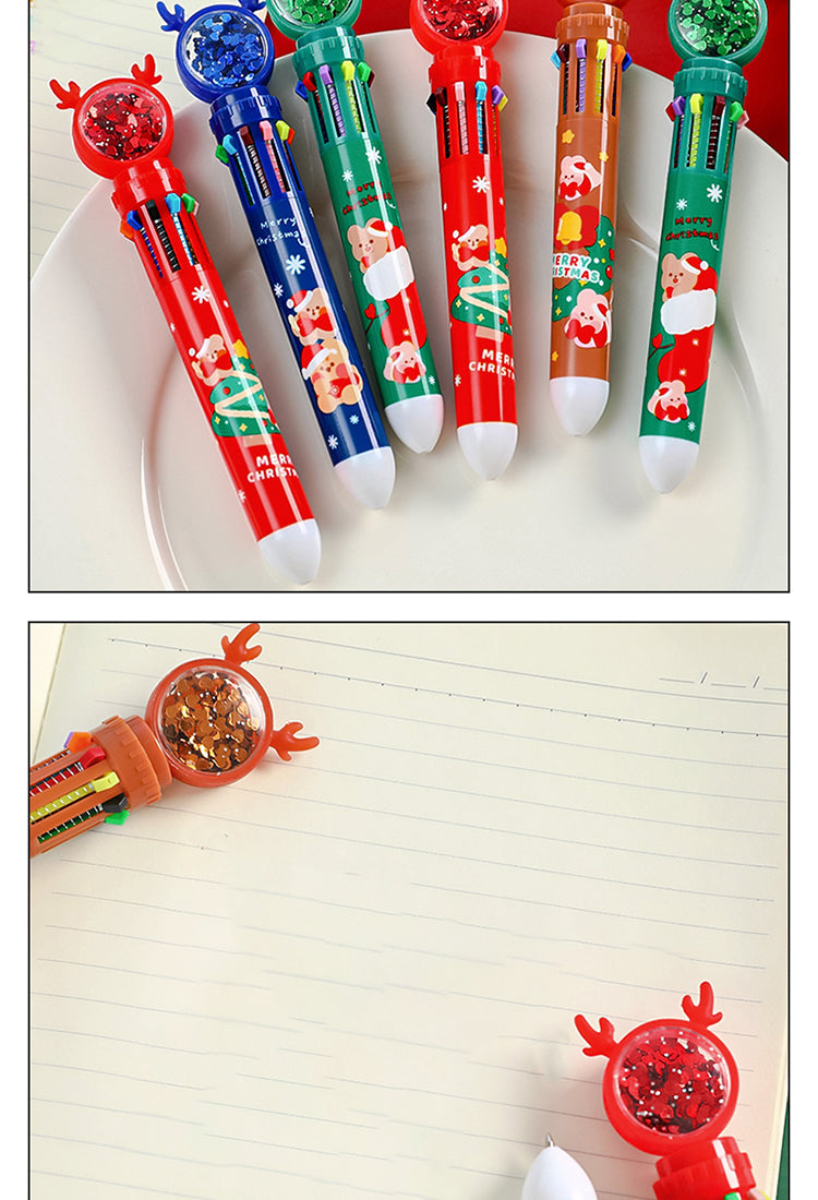 5Christmas Reindeer 10-Color Ballpoint Pens2