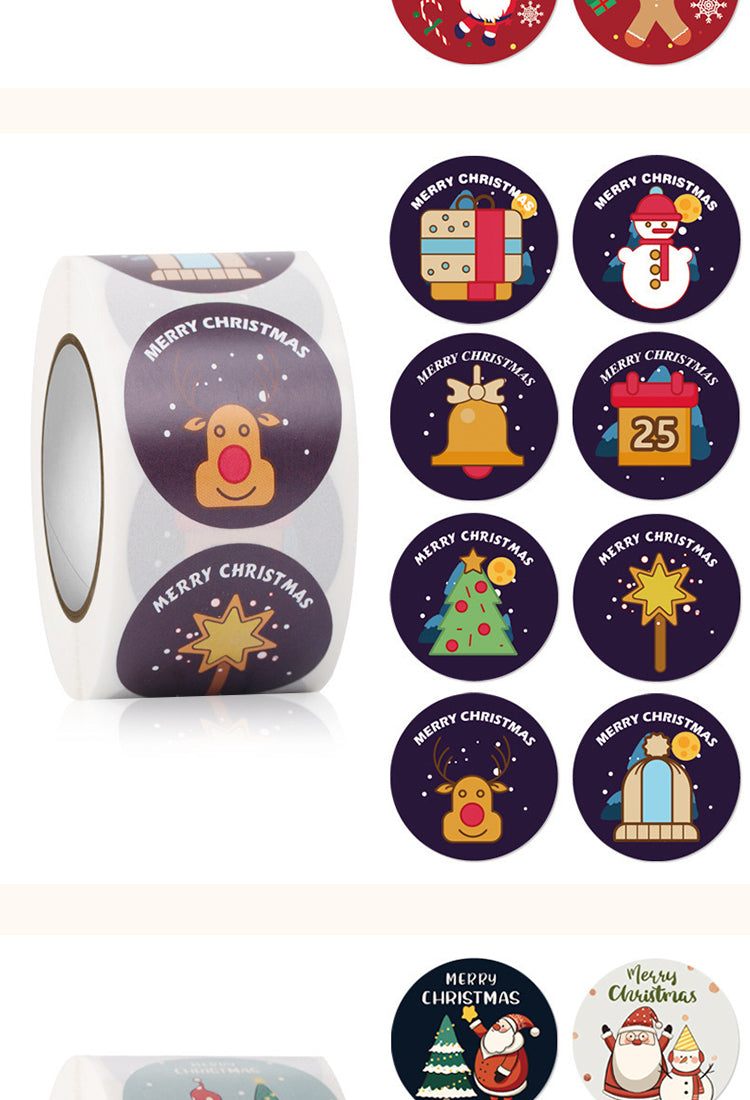 5Christmas Rolled Adhesive Labels Stickers4