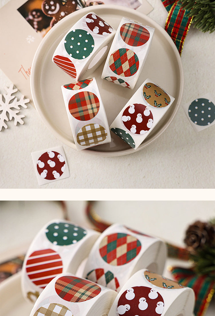 5Christmas Round Basic Seal Stickers2