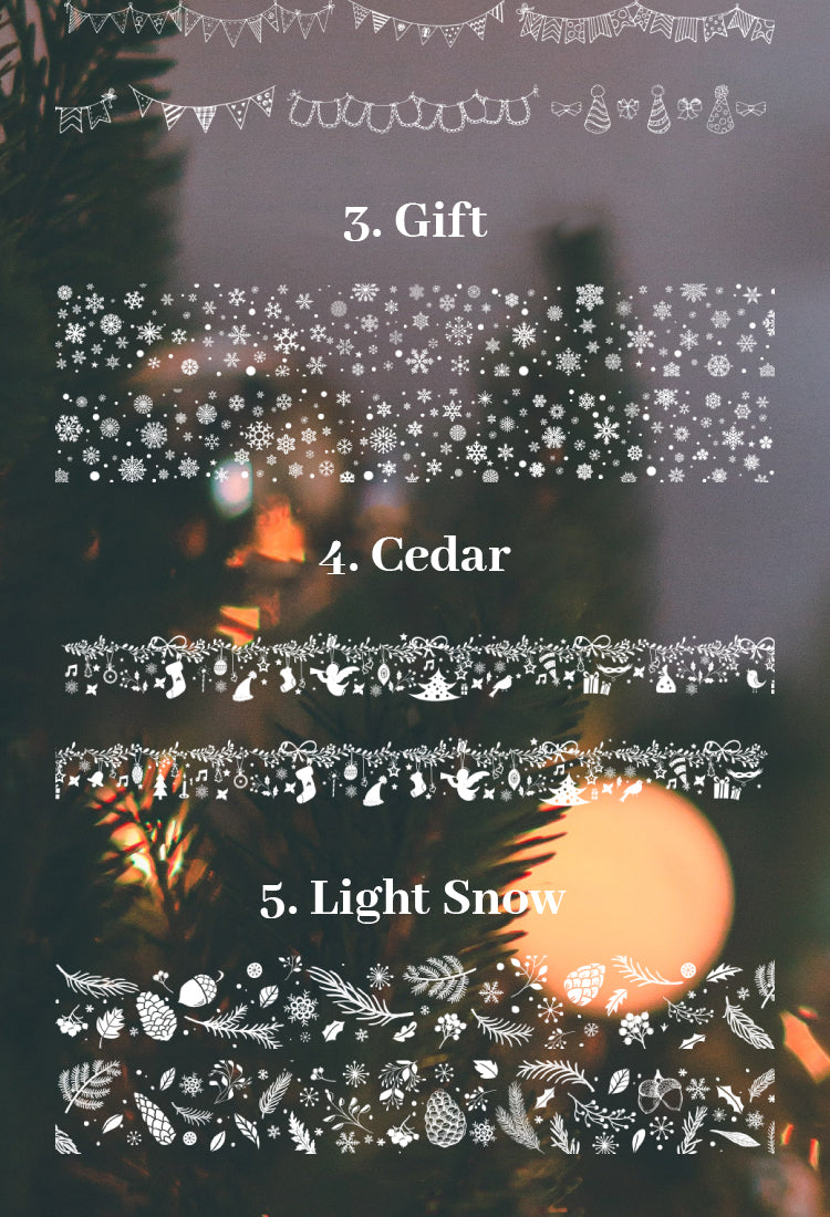 5Christmas Series Tape - Gift, Snowflake, Cedar10