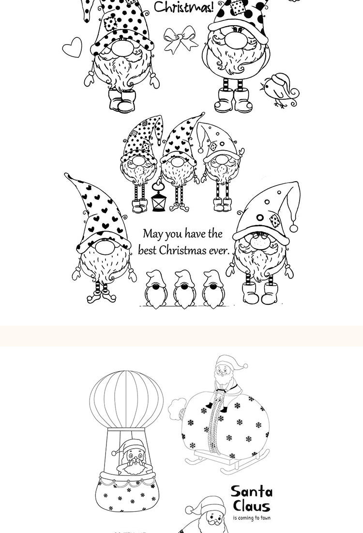 5Christmas Silicone Rubber Stamps - Greetings, Animals, Characters2