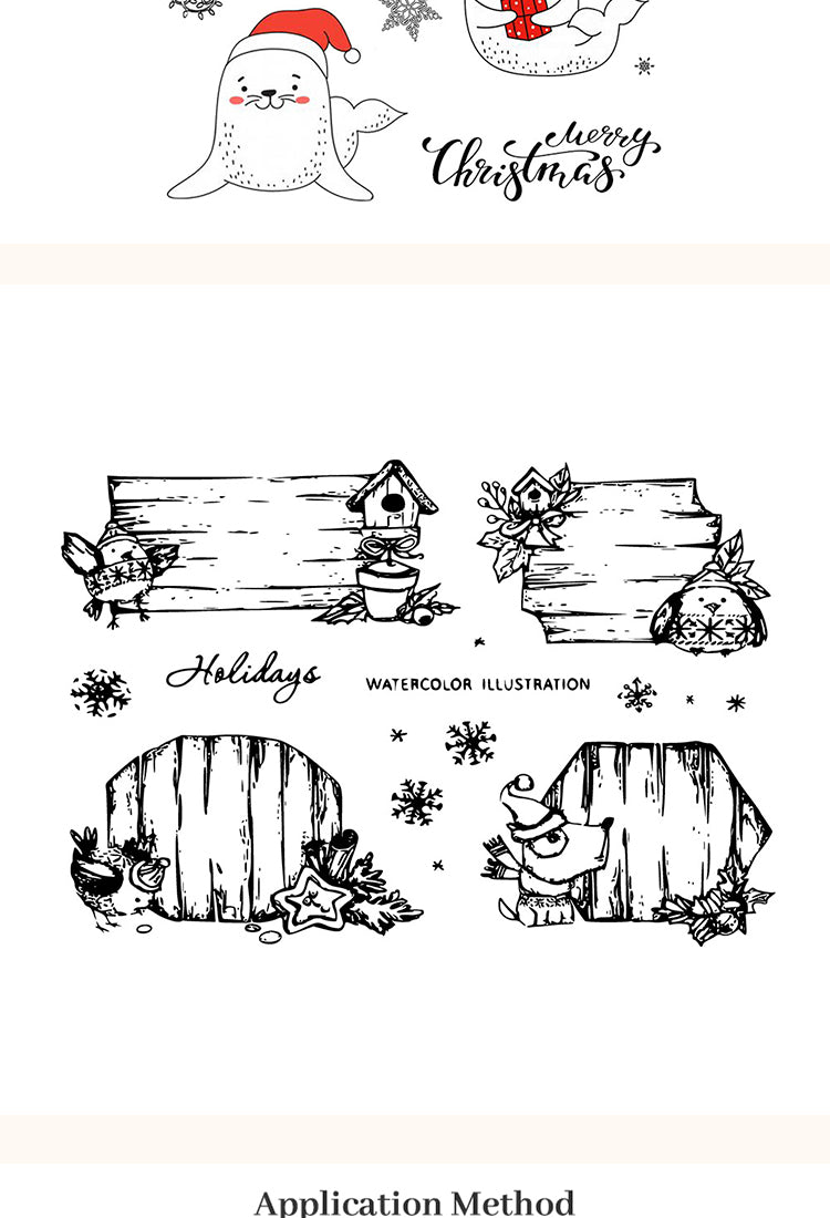 5Christmas Silicone Rubber Stamps - Greetings, Animals, Characters6