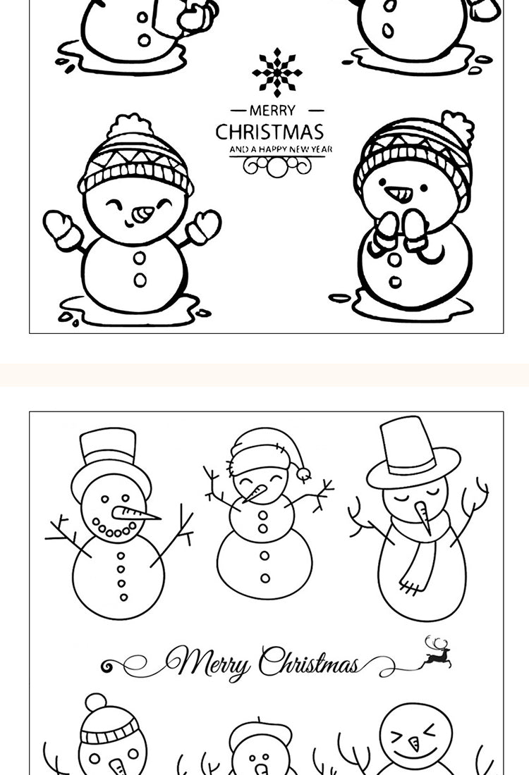 5Christmas Silicone Rubber Stamps - Snowman, Dog and Cat, Greetings, Alphabet5