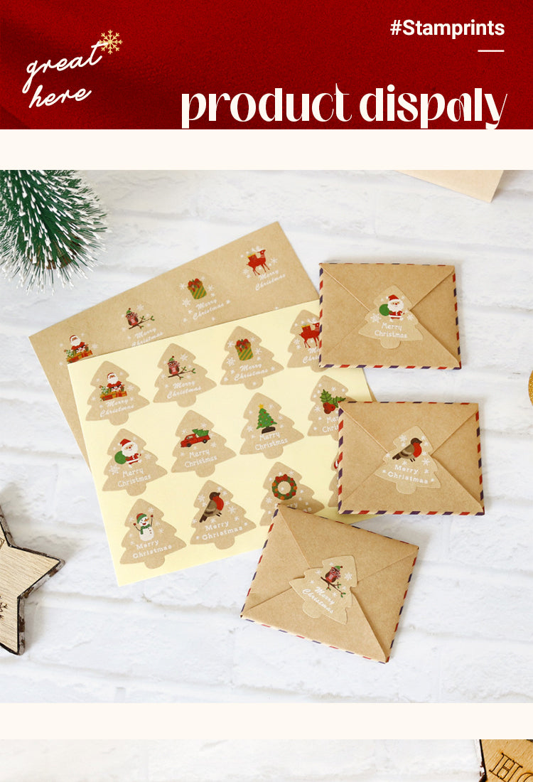 5Christmas Tree-Shaped Kraft Sticker1