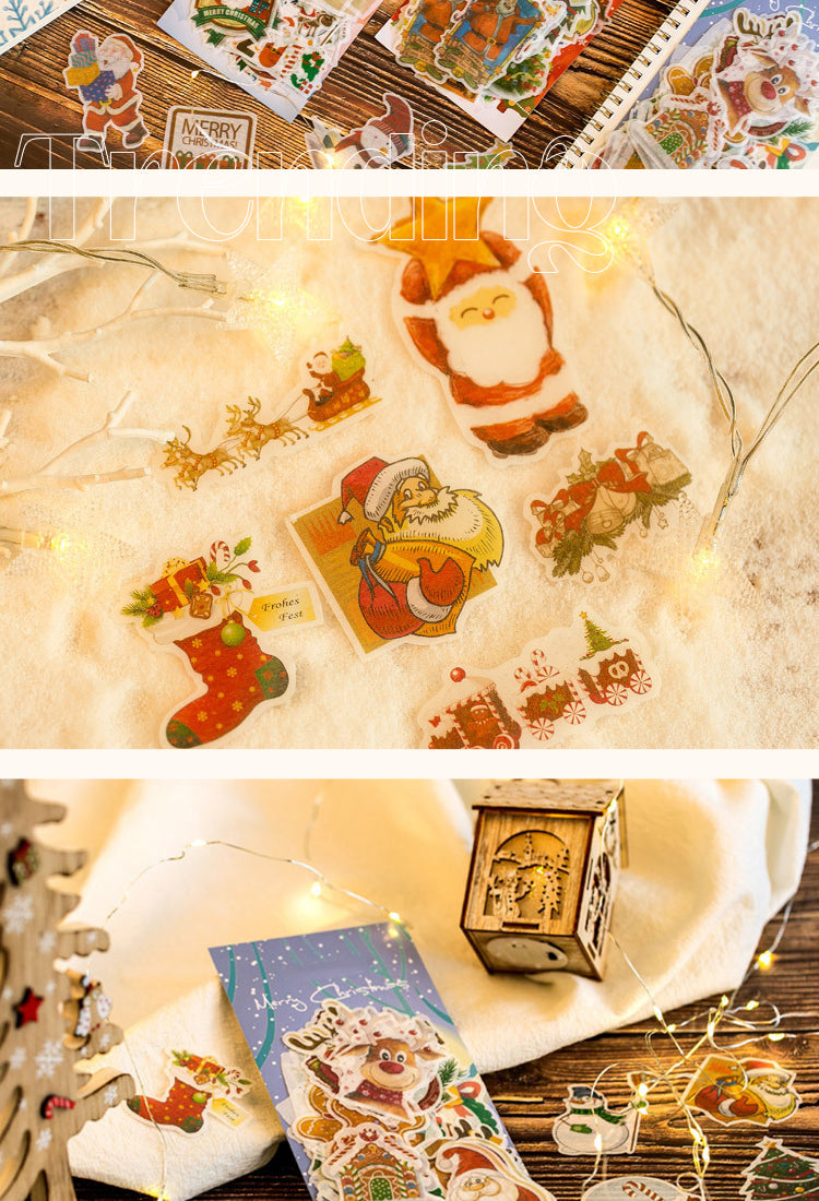 5Christmas Washi Stickers - Tree, Snowflake, Snowman, Reindeer, Santa Claus, Greetings2