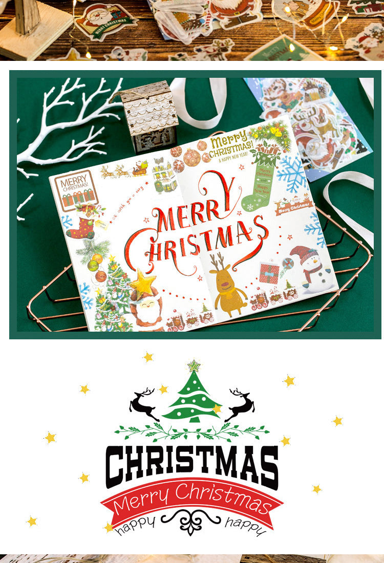 5Christmas Washi Stickers - Tree, Snowflake, Snowman, Reindeer, Santa Claus, Greetings3