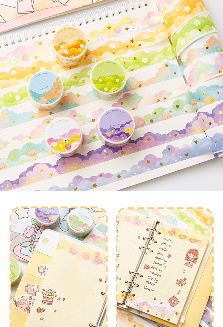 5Cloud Hot Stamping Washi Tape - Rabbit, Bear, Heart, Moon, Star3