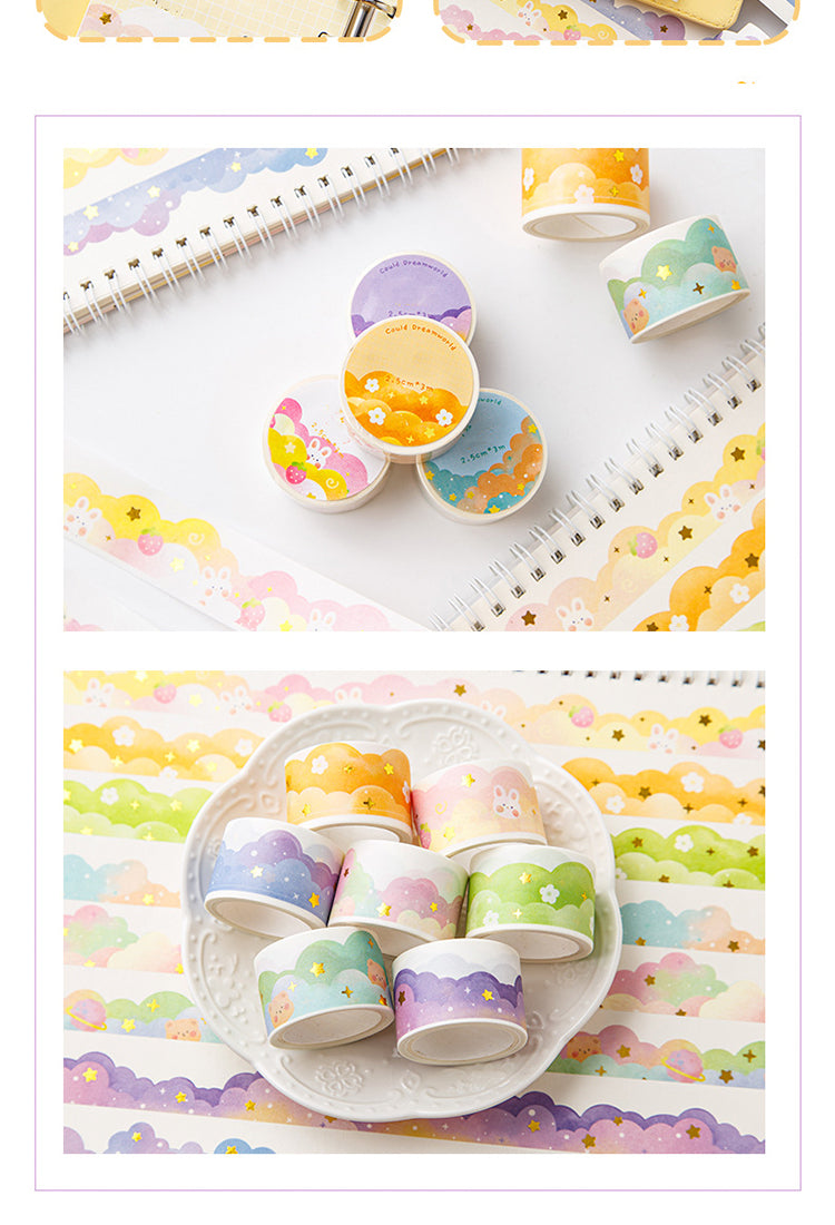 5Cloud Hot Stamping Washi Tape - Rabbit, Bear, Heart, Moon, Star4