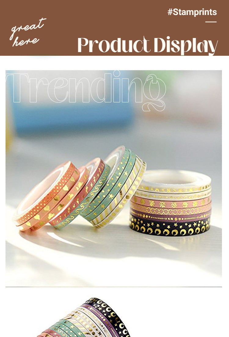 5Color Foil Stamping Extra Fine Washi Tape Set1