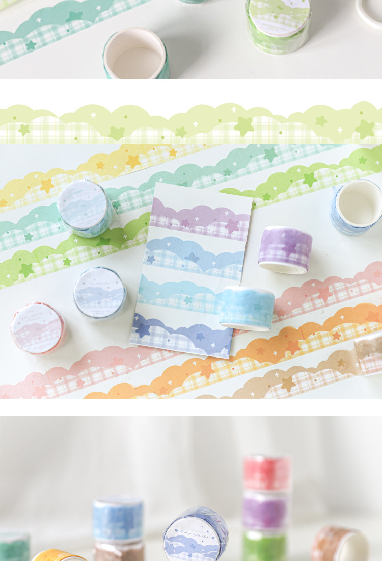 5Colorful Shaped Star Clouds Washi Tape2