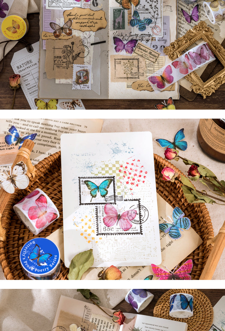 5Colorful and Vibrant Butterflies Washi Tape4