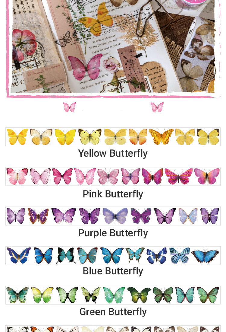 5Colorful and Vibrant Butterflies Washi Tape8