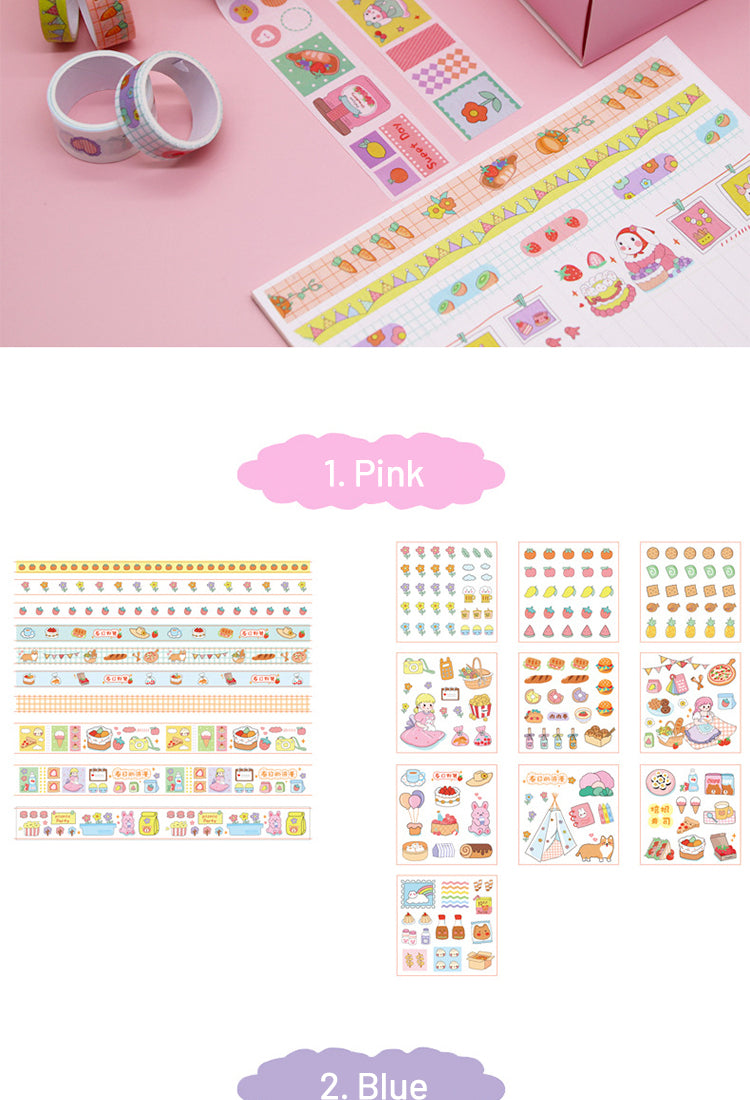 5Countryside Cartoon Style Rabbit and Girl Gift Box Scrapbook Kit3