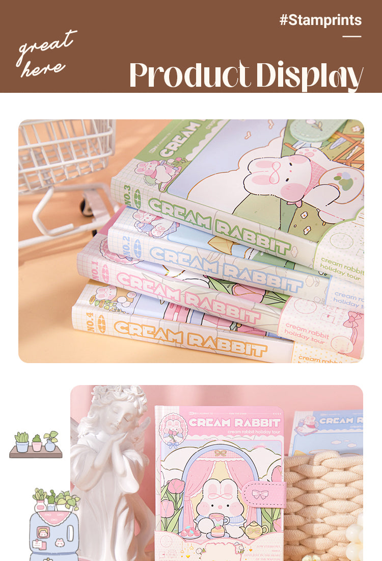 5Cream Rabbit Holiday Tour Series Magnetic Buckle Hardcover Notebook1