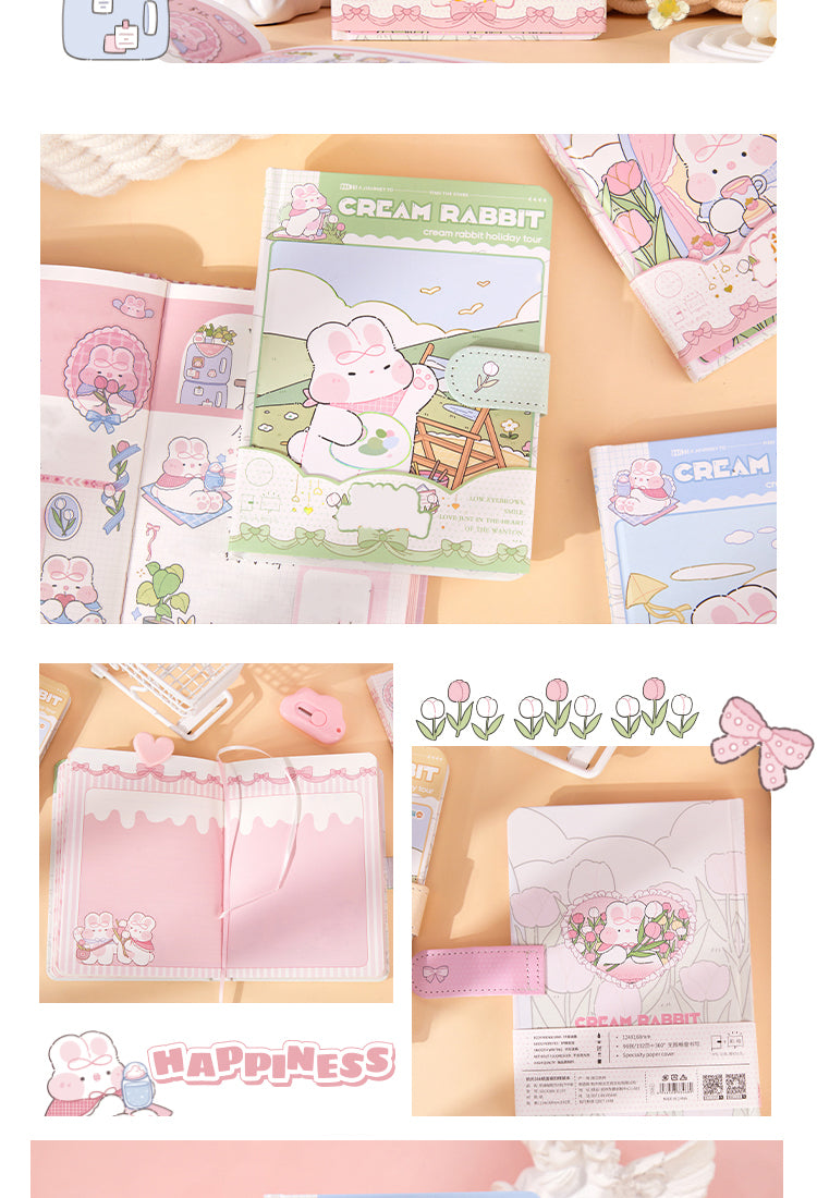 5Cream Rabbit Holiday Tour Series Magnetic Buckle Hardcover Notebook2
