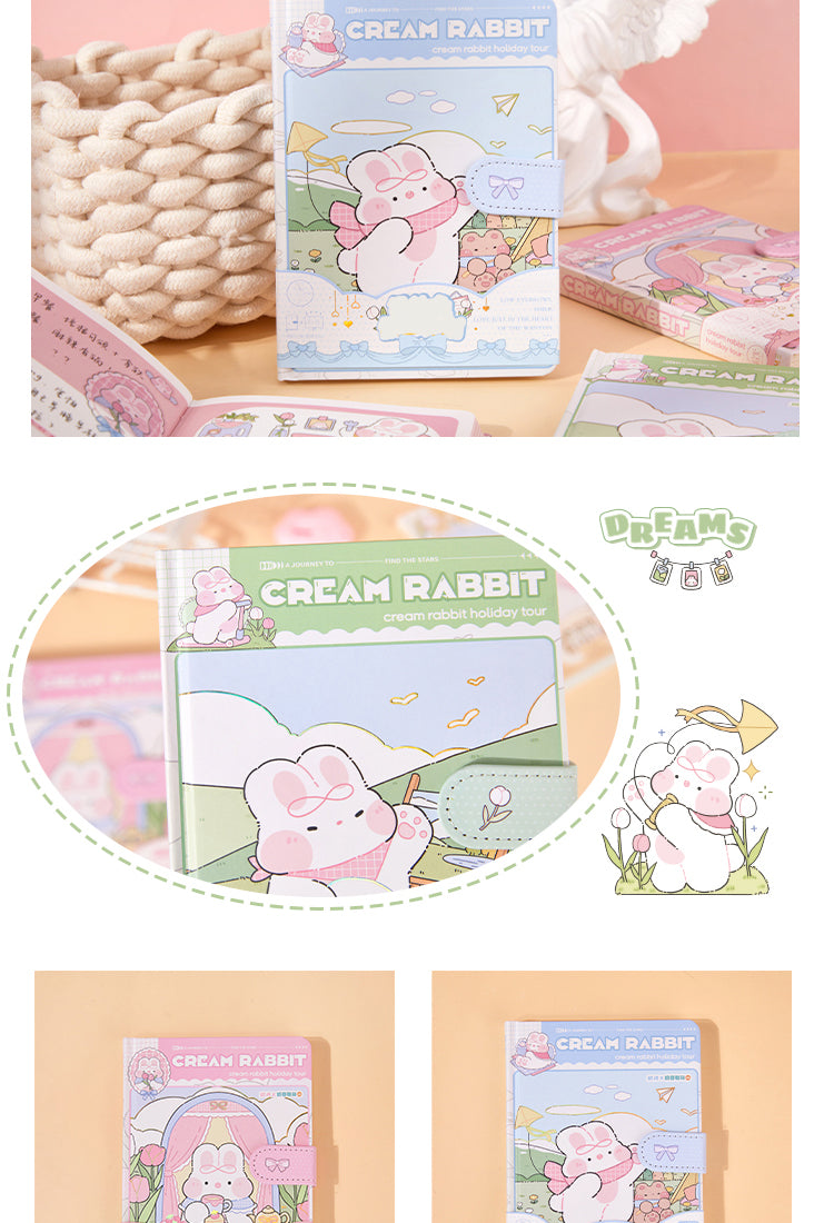 5Cream Rabbit Holiday Tour Series Magnetic Buckle Hardcover Notebook3