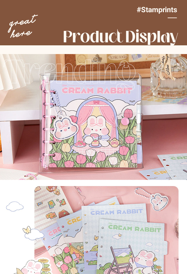 5Cream Rabbit Party Series Cute Cartoon Journal Notebook1