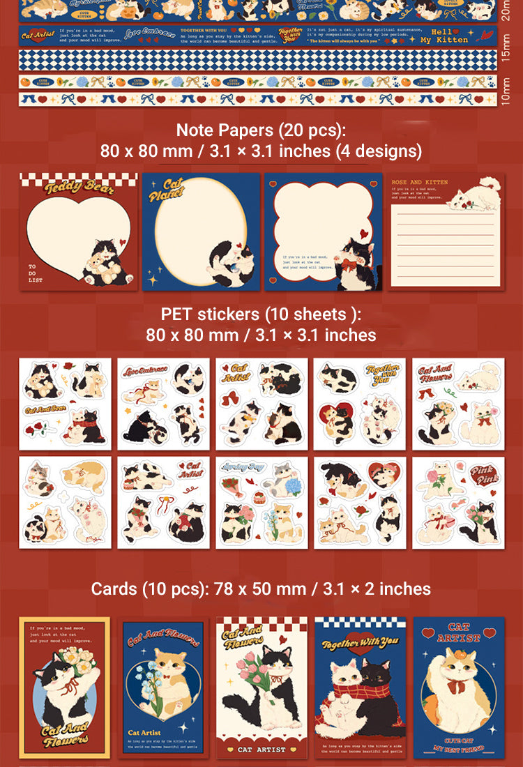 5Cute Cartoon Animal Series Kitty Journal Gift Box Set11