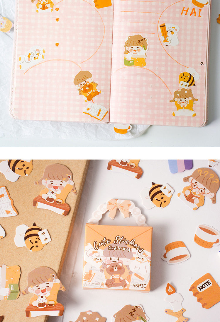 5Cute Girl Stickers - Halloween, Learning, Desserts, Coffee Bread, Garden2