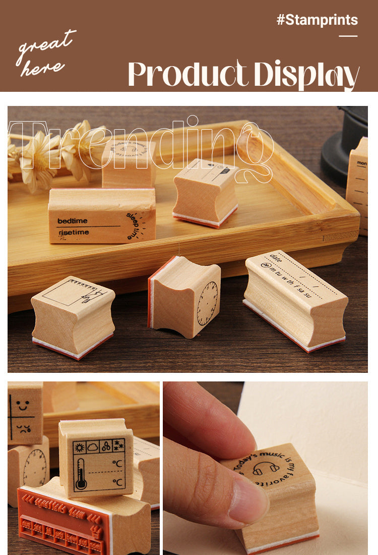 5Cute Journal Decoration Wood Ruber Stamp1