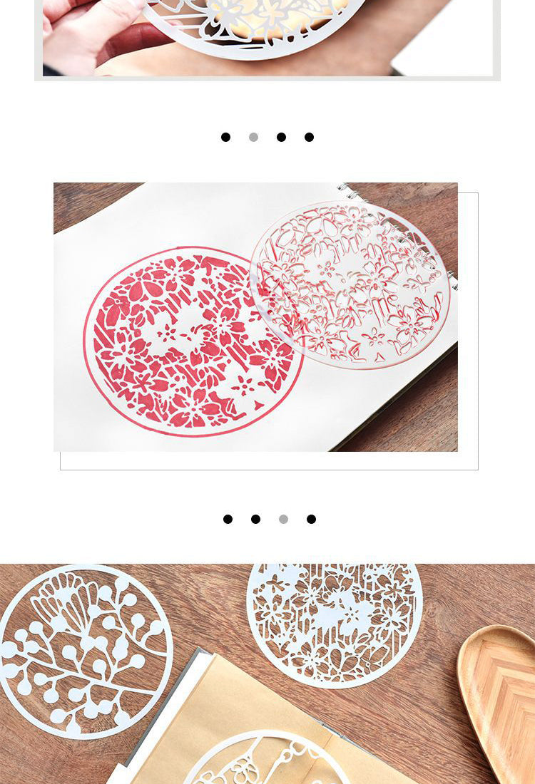 5Doodle Drawing Decorative Hollow Round Stencil Set2