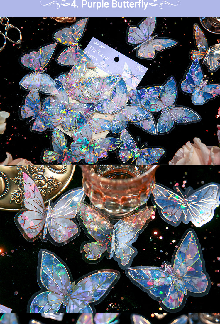 5Dreamy Holographic Gold Foil Butterfly PVC Decorative Stickers6