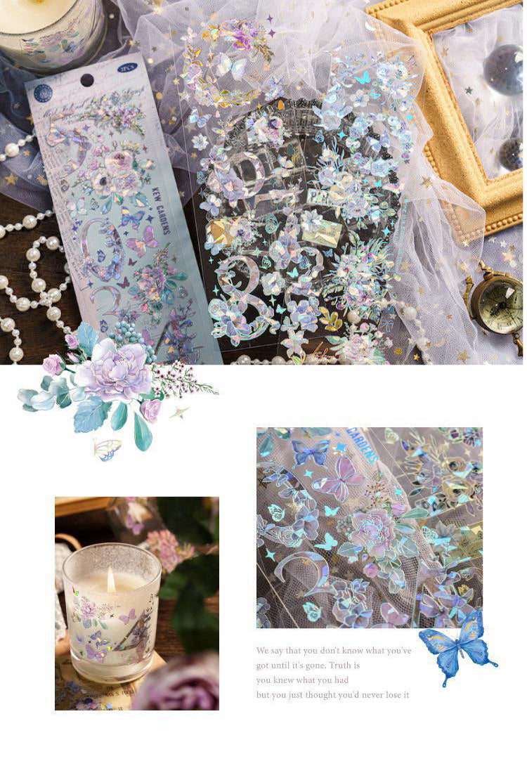 5Dreamy Holographic Hot Stamping Floral PET Stickers4