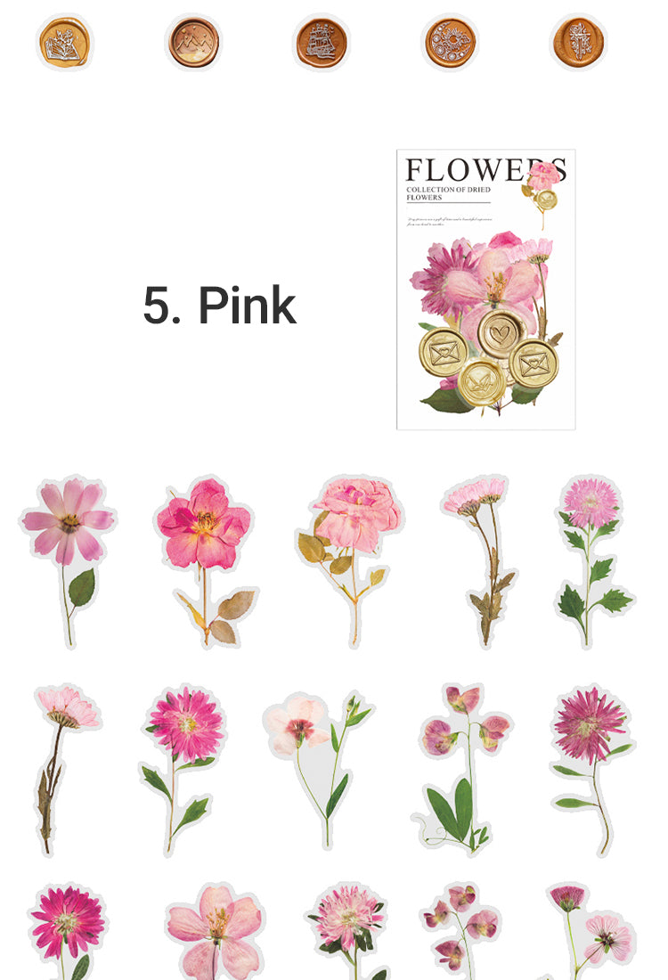 5Dried Flower Collection Wax Seal Flower Plant Sticker Pack10