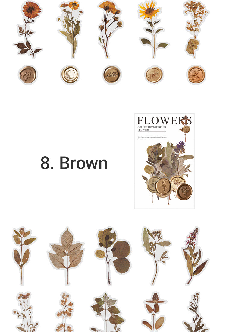 5Dried Flower Collection Wax Seal Flower Plant Sticker Pack13