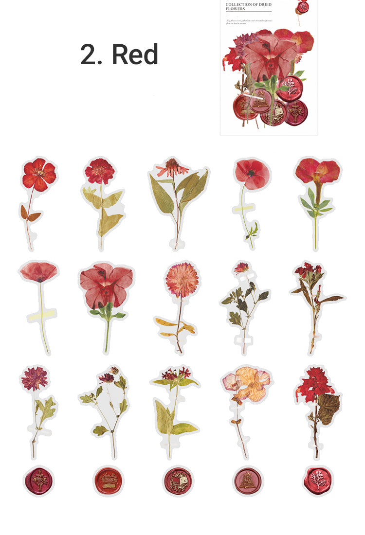 5Dried Flower Collection Wax Seal Flower Plant Sticker Pack7