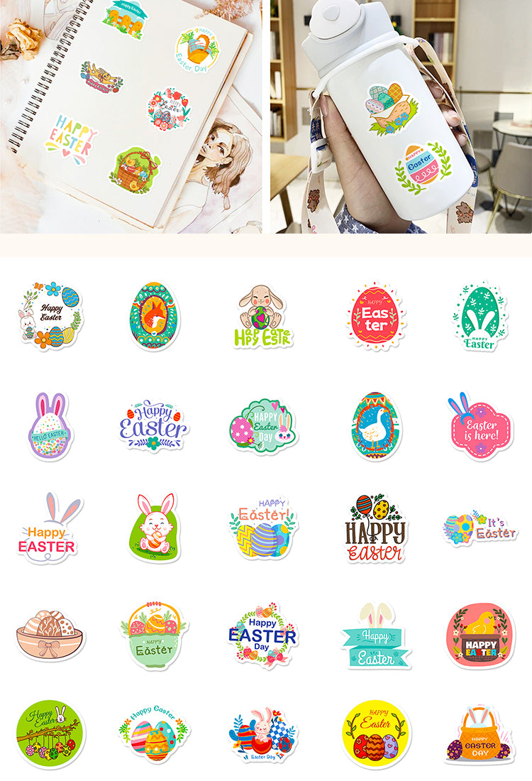 5Easter Bunny, Eggs, and Text Vinyl Stickers3