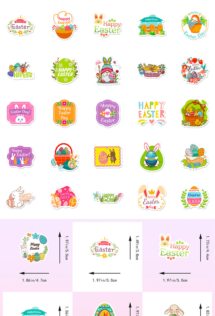 5Easter Bunny, Eggs, and Text Vinyl Stickers4
