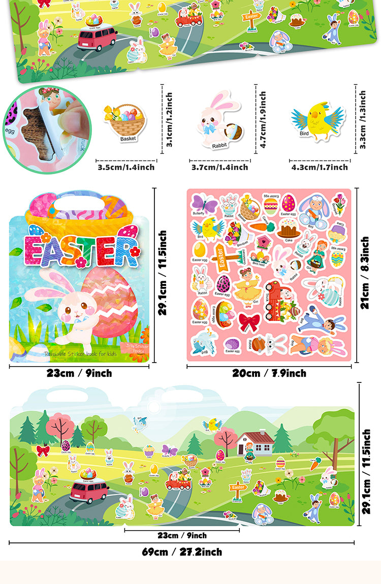 5Easter Bunny and Egg Cartoon Sticker Book5