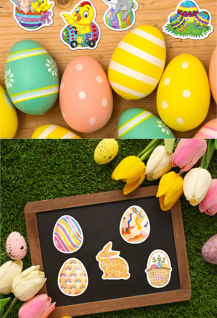 5Easter Bunny and Egg Holographic Vinyl Stickers11