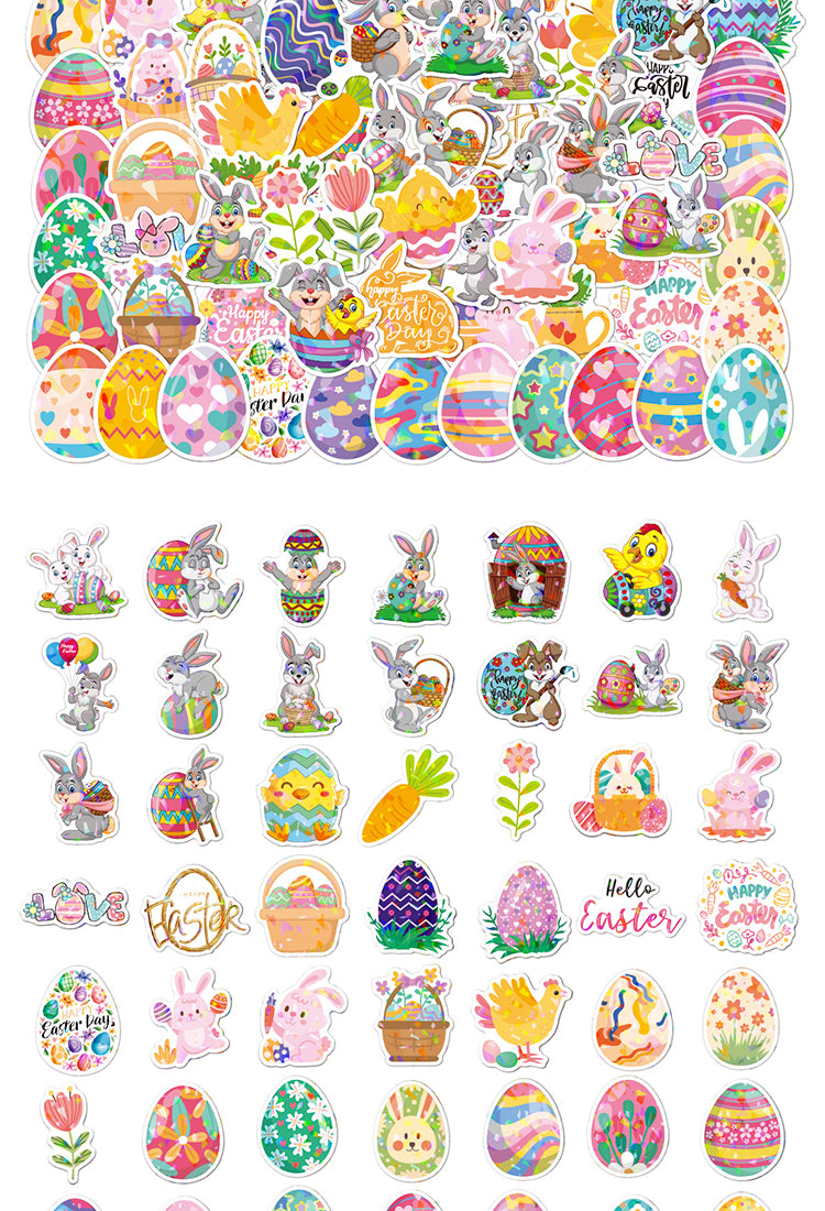5Easter Bunny and Egg Holographic Vinyl Stickers9