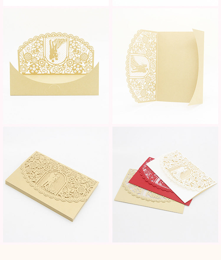 5European-Style Hollow Paper Cut Wedding Invitation2