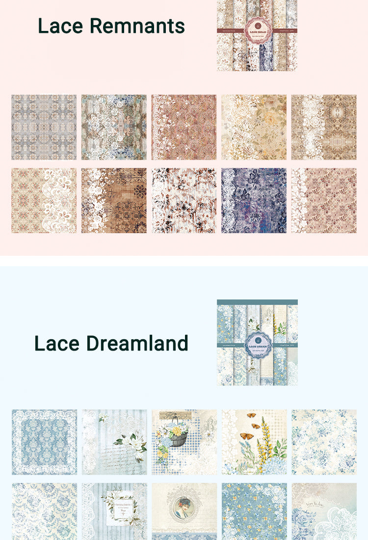 5European-Style Vintage Lace Floral Decorative Paper11