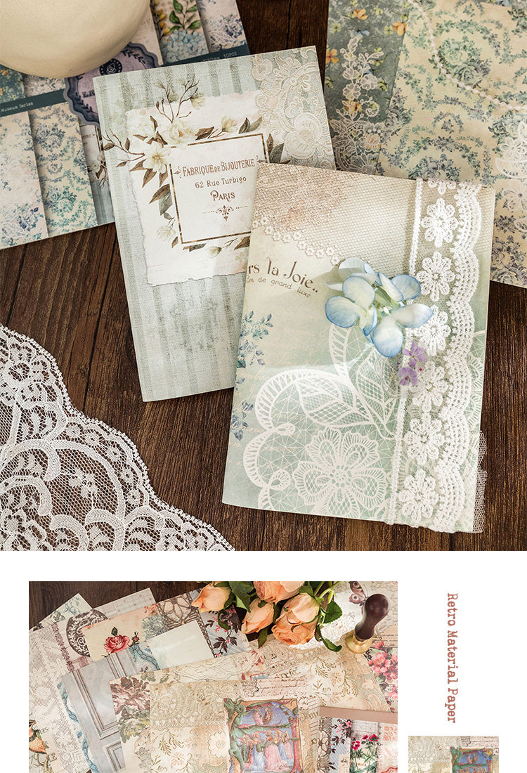 5European-Style Vintage Lace Floral Decorative Paper5