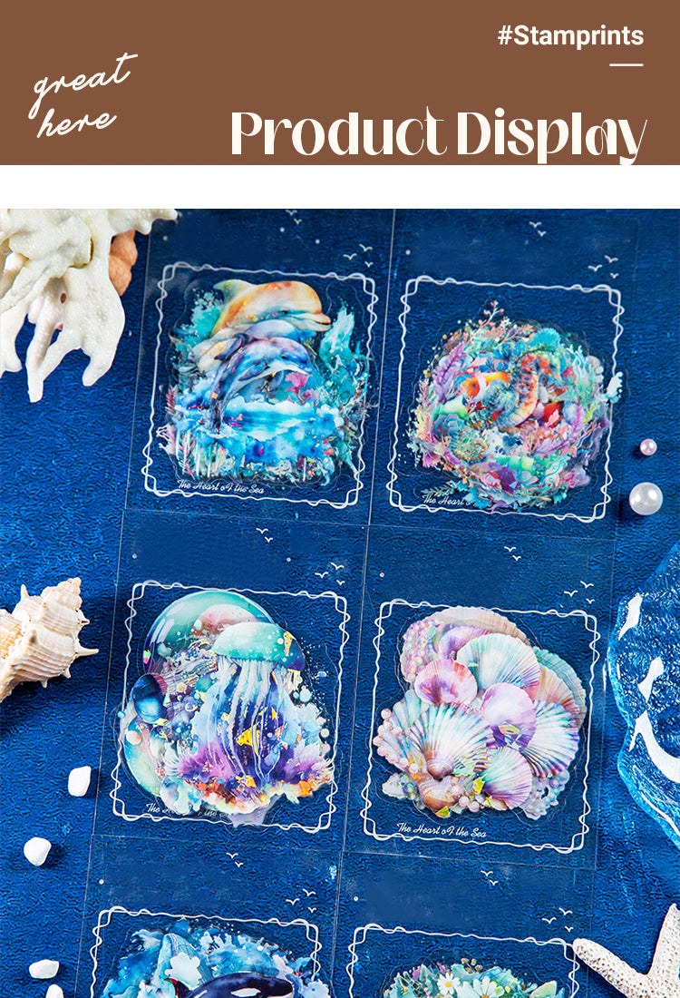 5Exquisite The Sea Themed Shell Light PET Sticker1