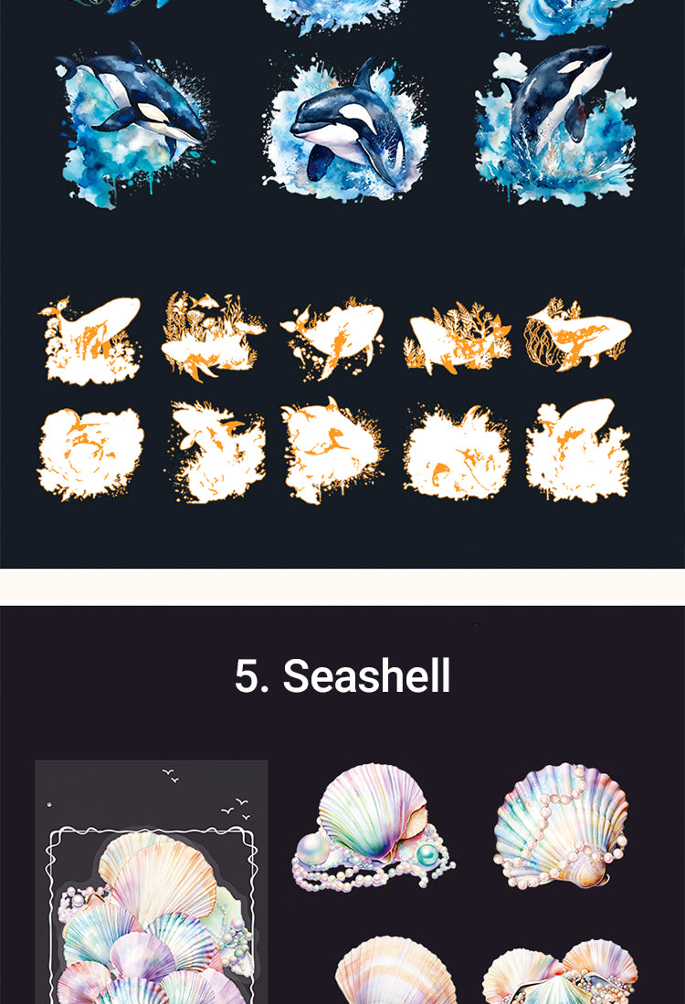 5Exquisite The Sea Themed Shell Light PET Sticker8