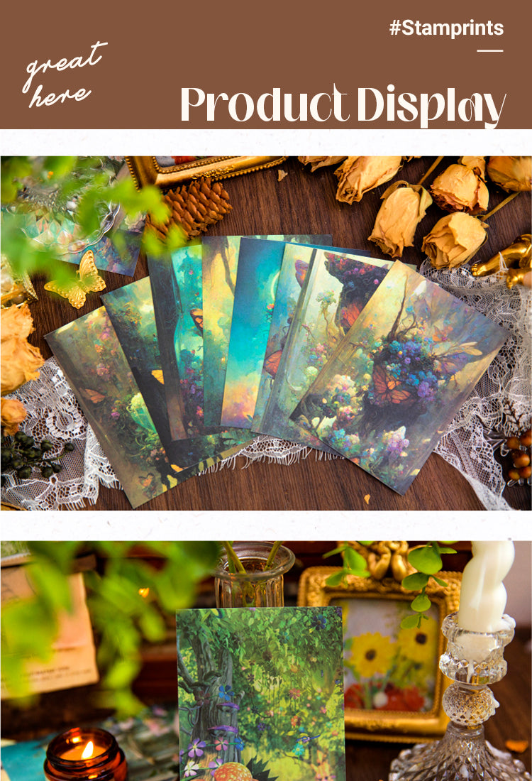 5Fairy Tale Dreamland Washi Scrapbook Paper - Castle, Door, Forest, Butterfly, Garden1