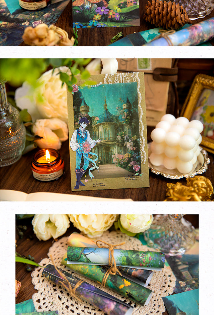 5Fairy Tale Dreamland Washi Scrapbook Paper - Castle, Door, Forest, Butterfly, Garden2