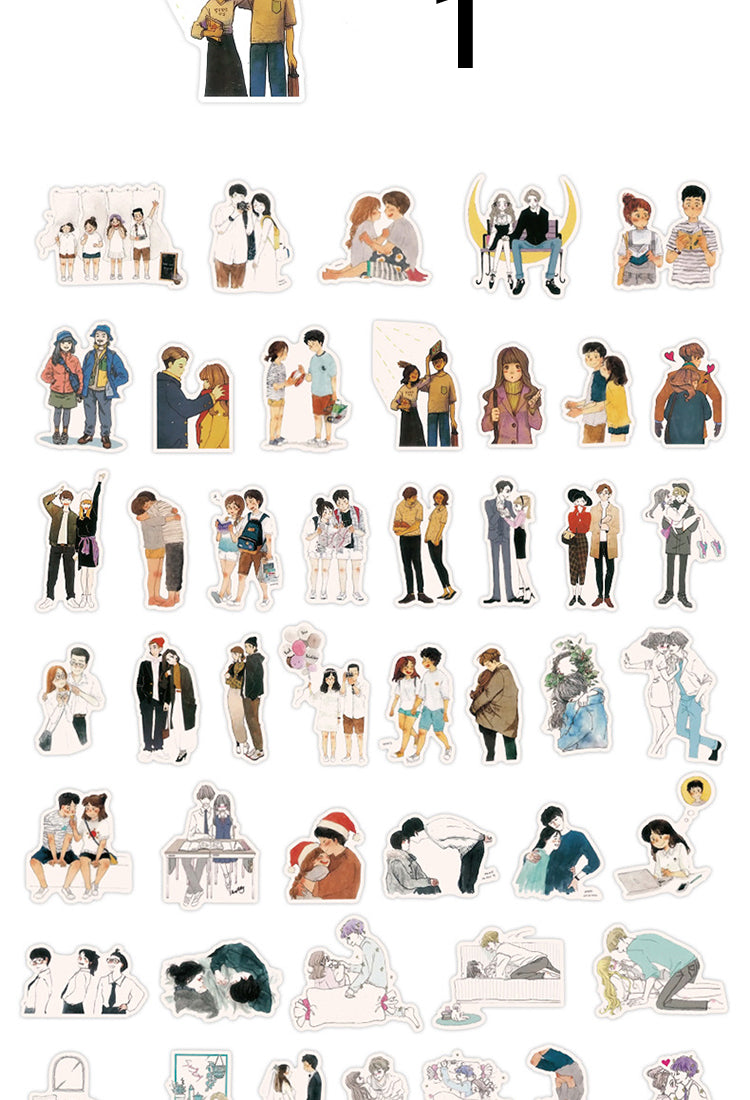 5Fashion Couple PVC Journal Stickers4