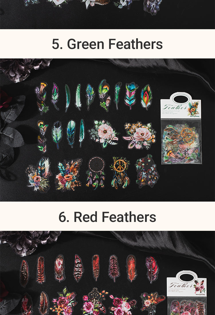 5Feather-themed Die-Cutting PET Stickers11