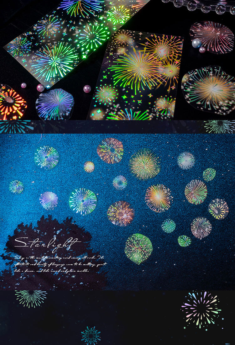 5Fireworks Holographic Hot Stamping PET Sticker Sheet3