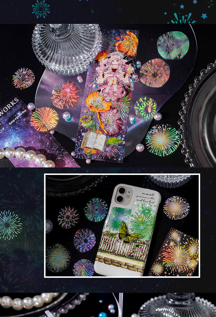 5Fireworks Holographic Hot Stamping PET Sticker Sheet4