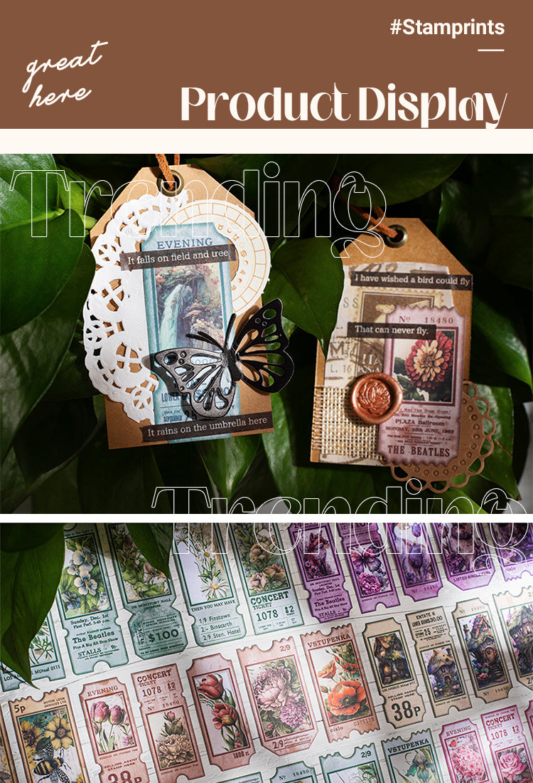 5Flat Die Cut Decorative Sticker Pack-Rose Bunny Mushroom1