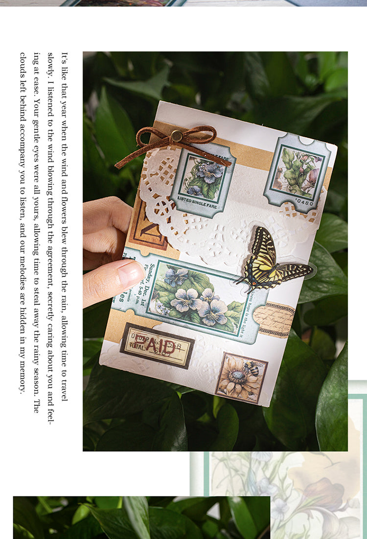 5Flat Die Cut Decorative Sticker Pack-Rose Bunny Mushroom5