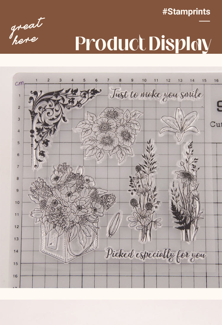 5Flower Clear Silicone Stamp1