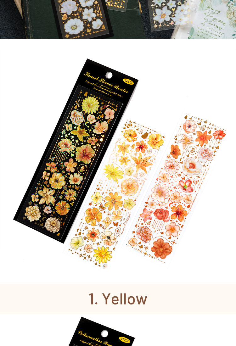 5Flower Hot Stamping Gold Sticker Sheets8